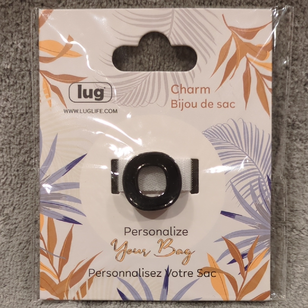 Lug Gunmetal Bag Charm "O" - NWT